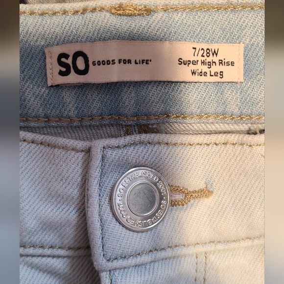 NWT! SO Super High Rise Wide Leg Jean's Sz 7/28W - Picture 3 of 4